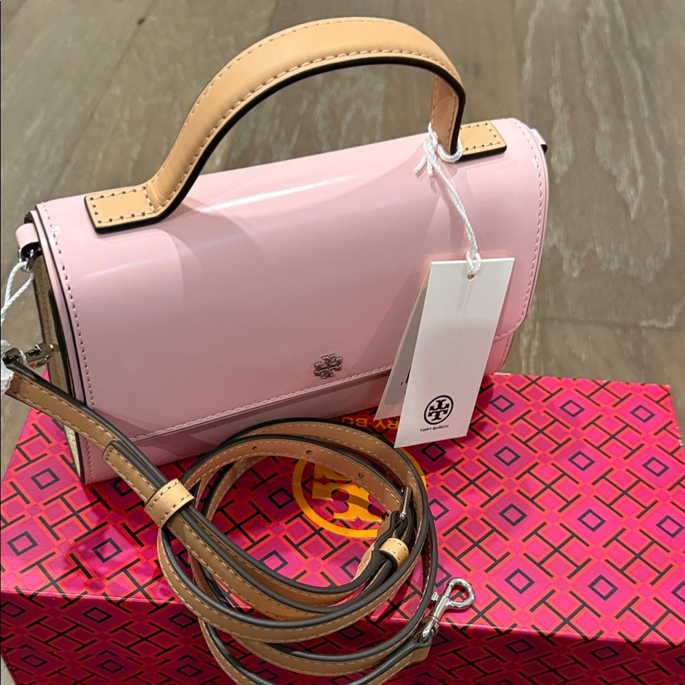 Tory Burch Light Pink Crossbody Bag with Tan Accents - Picture 2 of 10